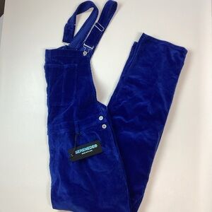 Serenede Men’s Corduroy Overalls Size 44 Cobalt Blue NWT